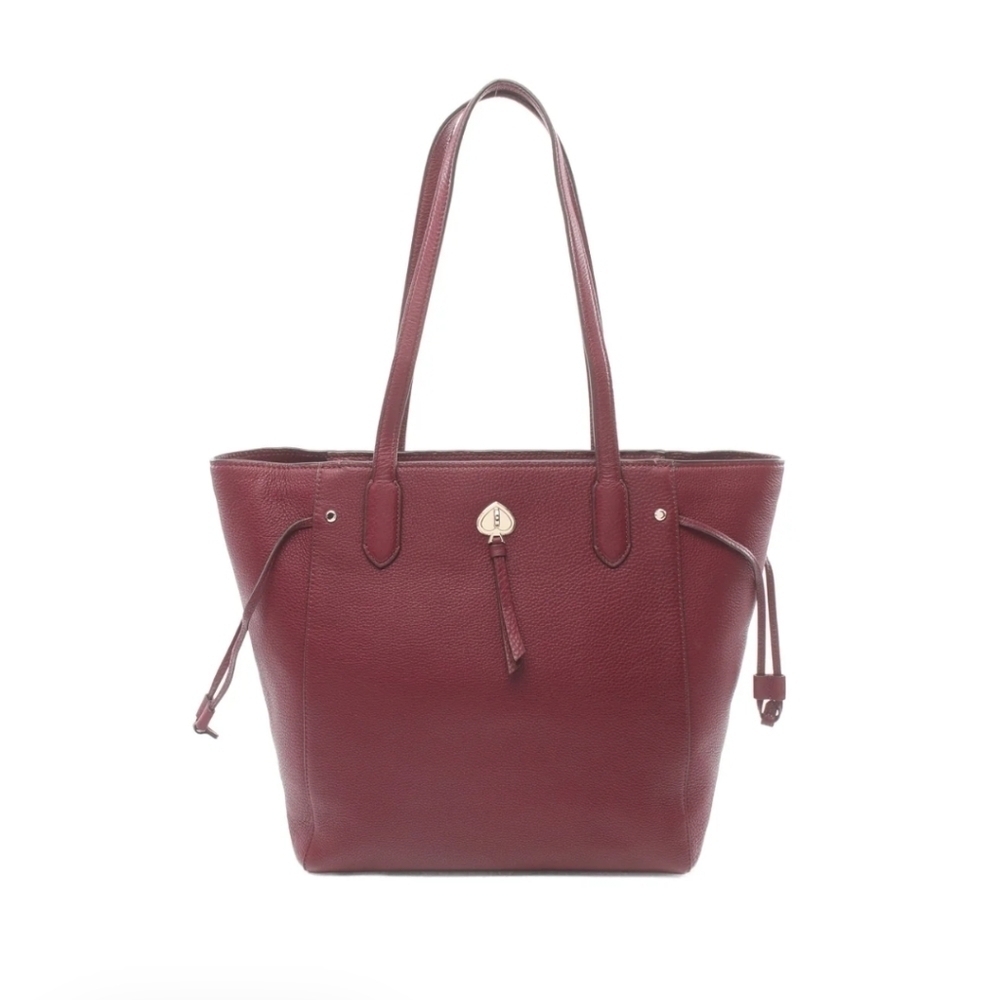 Kate Spade Marti Large Shoulder Bag Bordeaux Pebbled Leather Hobo Bucket